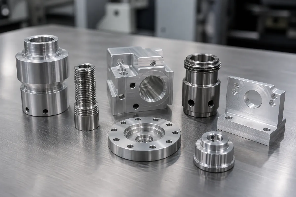Fertig bearbeitete Präzisionsdreh- und Frästeile aus Aluminium und Edelstahl