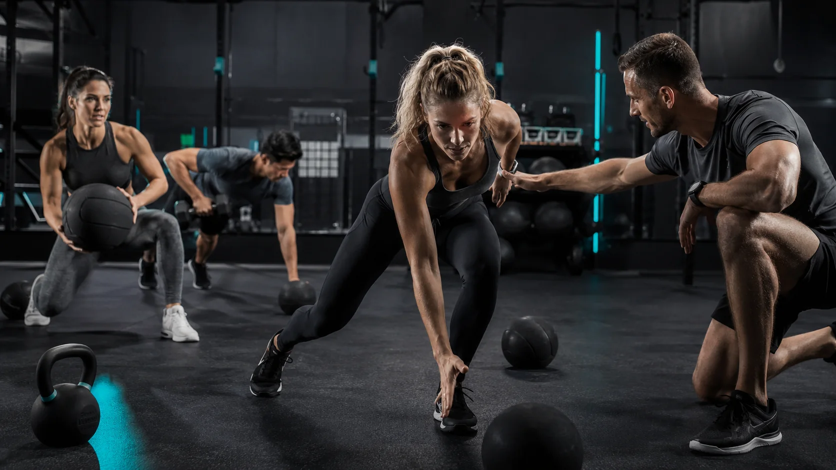 Gruppentraining im Fitnessstudio