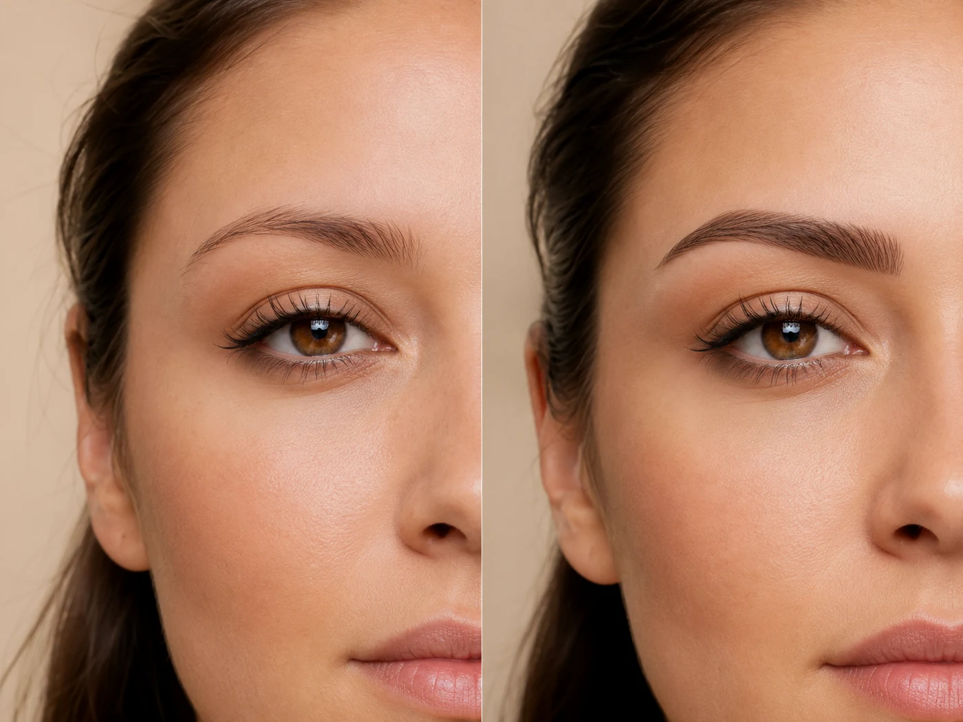 Vorher-Nachher-Ergebnis Powder Brows
